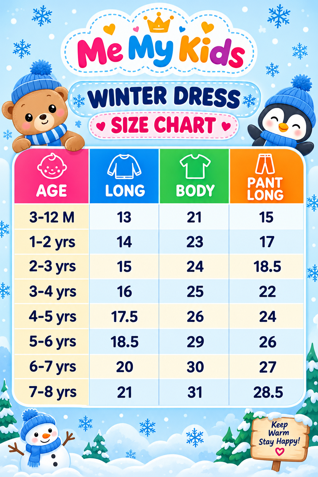 3 month too 8 years Girls winter Collection