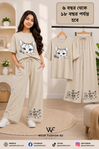 Girls T-Shart + plazu set,,,৬ বছর থেকে ১৮  বছর পর্যন্ত হবে
