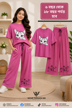 Girls T-Shart + plazu set,,,৬ বছর থেকে ১৮  বছর পর্যন্ত হবে