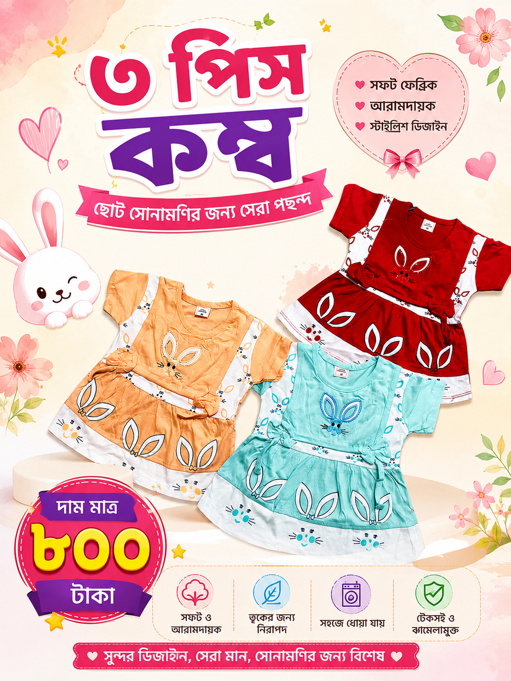 Girls Tops 3 pis combo
