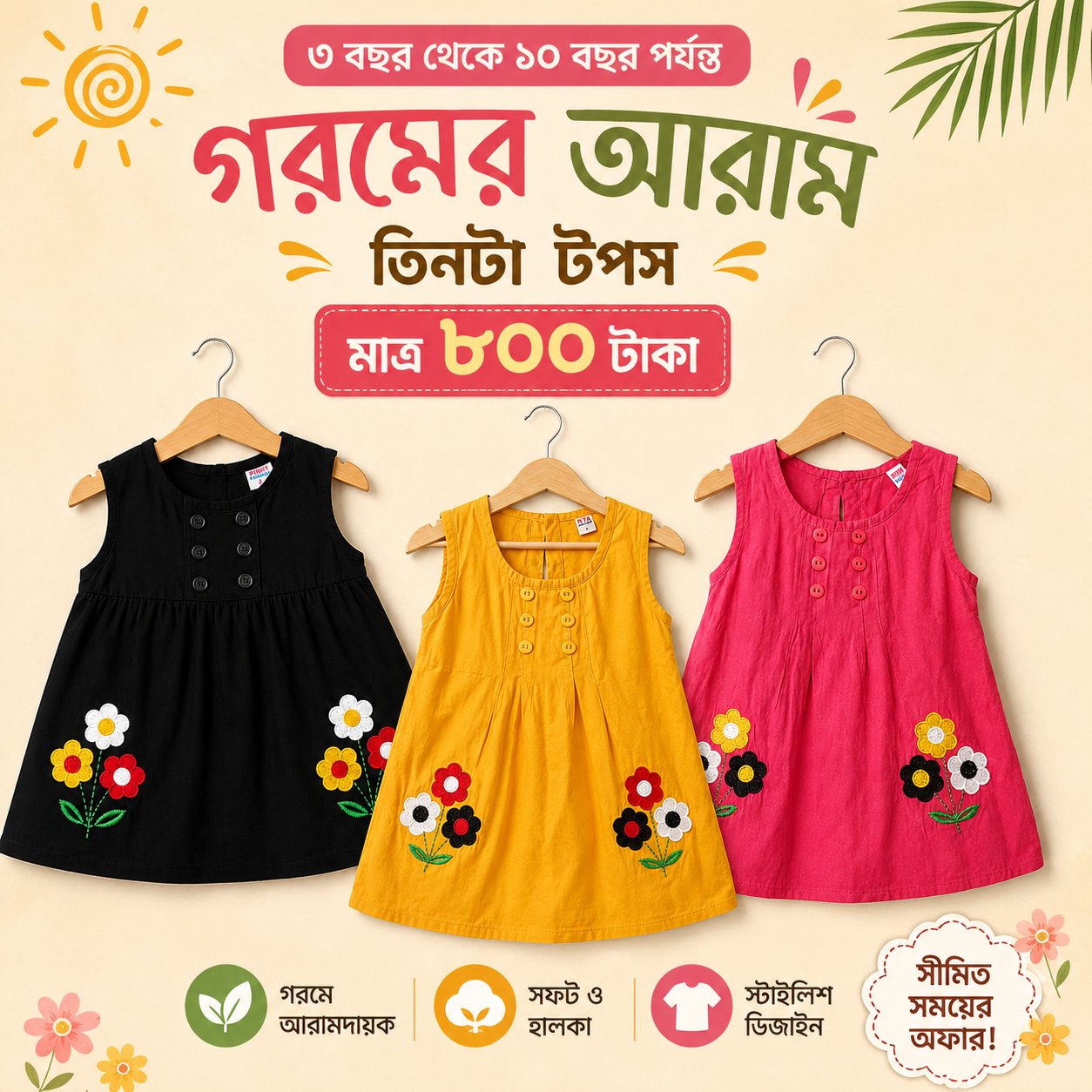 Girls Tops 3 pis combo